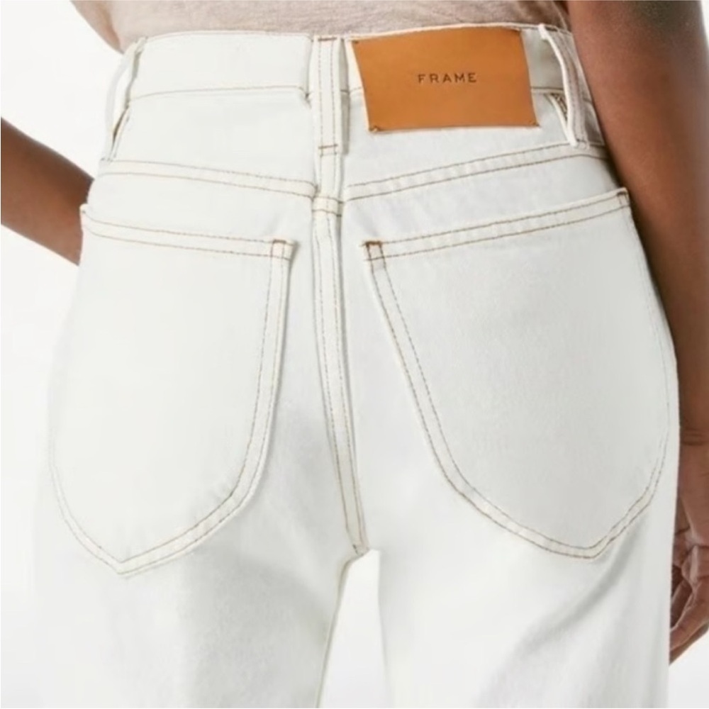 Frame Denim Le Italien Cream Flare Jeans